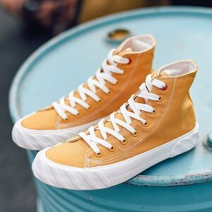  sneakers deck shoes sport shoes skateboard shoes walking shoes men's casual yellow 26cm