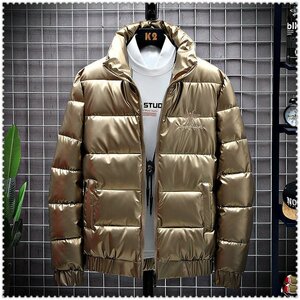 YR-DAP-GOLD【実寸2XL L-程度】 北欧vkingar 人気新品 秋冬 メンズ 防水素材 防寒 防風 ◆ テーラード ダウン ジャケット 刺繍ジャ