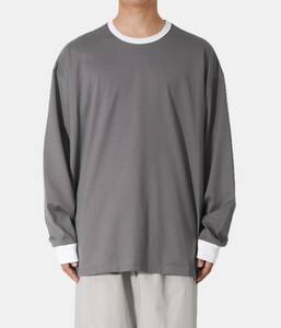 22ss GraphpaperグラフペーパーFine Cotton Ringer L/S Tee