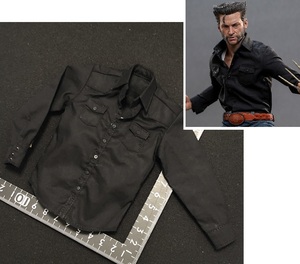  postage 84 jpy ) black 1/6 shirt man clothes 1973 year version uruva Lynn hot toys X men ( inspection DAMTOYS Avengers TBleague phicen figure 