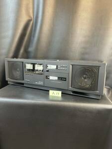 A19 Junk 1 jpy start SHARP CD radio-cassette audio QT-83CD compact disk stereo double 