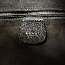 極美品/A4●グッチ GUCCI トートバッグ ブリーフケース ビジネスバッグ メンズ 大容量 書類かばん バンブー レザー 本革 ブラック 黒 金具_画像9