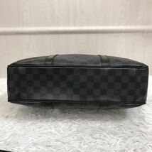 極美品●ルイヴィトン LOUIS VUITTON タダオ トートバッグ ショルダー 2way メンズ ビジネス ダミエ グラフィット 大容量 本革 レザー 黒_画像7