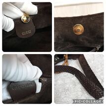 極美品/2way●グッチ GUCCI ハンドバッグ ショルダーバッグ バンブー 編み込み イントレ 大容量 A4 書類 ビジネス レザー 本革 ブラウン_画像10