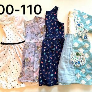 子供服　キッズ服　女の子　100 110 まとめ　 ワンピース　carter's sunny landscape 夏服　白　水色