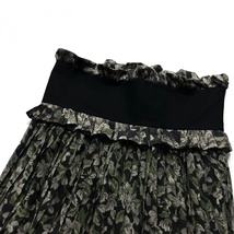 未使用品 CLANE クラネ TAPESTRY FLOWER PLEATS SKIRT タペストリーフラワープリーツスカート ロング 花柄 2 ブラック グリーン_画像3