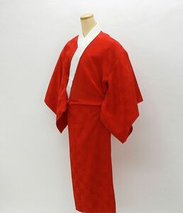 長襦袢 未着用美品 正絹 格子桜地紋 身丈129cm 裄丈64.5cm 長襦袢 未使用 新古品 着物 i0605