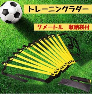 ラダー トレーニングラダー 7Mプレート13枚 収納袋付き 野球サッカートレーニング スピードラダー 瞬発力 敏捷性 アップ フットサル テニス 練習