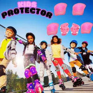  Kids protector * storage sack attaching * set 6 point * supporter * knees pad elbow hand. flat * pink * bicycle turning-over prevention * skate .. prevention * child safety equipment 