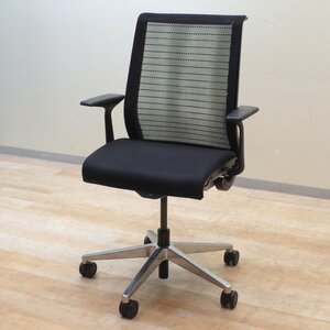 Steelcase スチールケース シンク Think オフィスチェア 固定肘 事務椅子 リクライニング メッシュ KK8051 中古オフィス家具