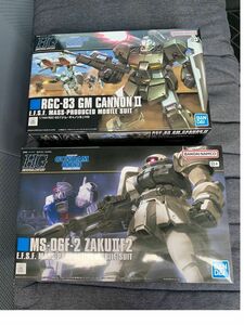 値下げ　HG ジムキャノンII ザクII F2型連邦軍仕様　未組立 ガンプラ 機動戦士ガンダム　2点セット　新品未使用　