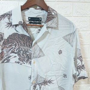 【良品】ALLSAINTS オールセインツ 和柄 虎 レーヨン アロハシャツ Sサイズ 180/96A 身幅53 japan pattern aloha shirt 