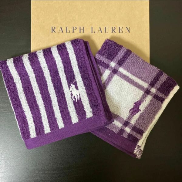 新品 RALPH LAUREN ラルフローレン　タオルハンカチ　2枚セット