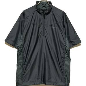 NIKE GOLF ハーフジップ プルオーバー シャツ（XL）黒 ナイキ ゴルフ アノラック 半袖 総裏メッシュの画像1