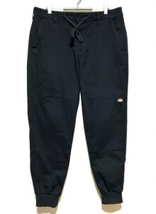 Dickies ストレッチ ツイル ジョガー パンツ（32）黒 ディッキーズ スリム タイト テーパード シルエット 裾リブ