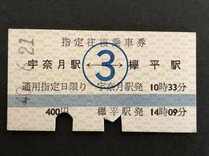 ⑲* black part railroad designation both ways passenger ticket 