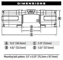 [WARN (ウォーン) USA正規品]AXON 45-S パワースポーツ ウインチ シンスティックロープ 12V 最大牽引力約2041kg 汎用_画像6