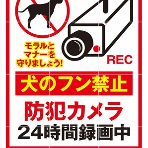 犬のフン禁止 防犯カメラ 録画中 張り紙 貼り紙