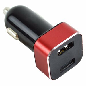 USB2ポート 電圧計 電流計 12V シガーソケット 赤×黒 DC5V USBポート 増設 電源 スマホ 車内 充電 シガソケ