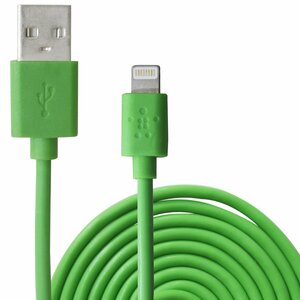 Apple認証 優れた強度と耐低温性能 PVC素材を使用iPhone用 USBケーブル 充電ケーブル グリーン/緑 iPhone充電 スマホ アクセサリ
