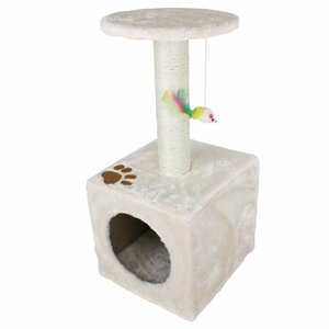  cat tower height 60cm cat pad beige .. put cat house compact motion shortage nail burnishing playing place .. house put type cat 