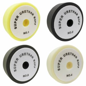 【送料380円】4枚set Φ150mm 50mm ポリッシャー スポンジ バフ 超微粒子 極細 中細 中目 4種 車 自動車 磨き 掛け 仕上げ ウレタン 150mm