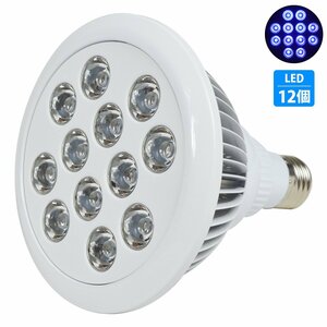 アクアリウム 電球 12 LED 青12 水槽 用 24W スポット ライト E26 口金 照明 交換 植物育成 水草 サンゴ 熱帯魚 照射角90度