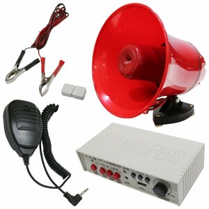 12V 24V 車載 拡声器 アンプ スピーカー マイク セット 車 トラック USB SDカード 120秒 録音 再生 可能 イベント 行事 公報　