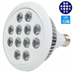 アクアリウム 電球 12 LED 青8/白4 水槽 用 24W スポット ライト E26 照明 交換 植物育成 水草 サンゴ 熱帯魚 照射角90度