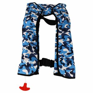  great popularity! original design! life jacket automatic expansion type shoulder .. the best type camouflage blue * man and woman use! free size fishing boat boat 