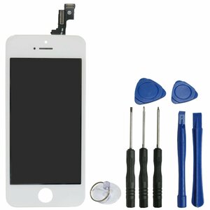 iPhone5s互換用 液晶パネル 交換用 修理キット ホワイト/白 【iPhone修理工具 ディスプレイ 画面交換 交換用液晶パネル】