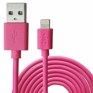 Apple認証 優れた強度と耐低温性能 PVC素材を使用iPhone用 USBケーブル 充電ケーブル ピンク iPhone充電 スマホ アクセサリ