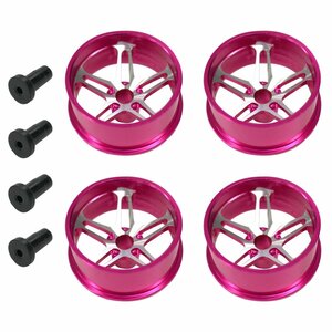 Mini 4WD for 4 piece set low height tire for aluminium wheel pink dual 5 spoke 
