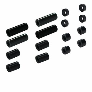 【送料220円】ミニ四駆用 アルミ 合金 スペーサー 4種 16個 セット (12mm/6mm/3mm/1.5mm 各4個) ブラック 黒 パーツ タミヤ グレードアップ