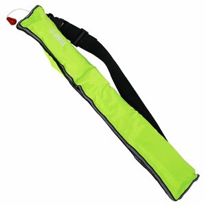  original color great number! life jacket manual expansion type small of the back volume small of the back belt type fluorescence yellow waste to stationary type * man and woman use! free size 