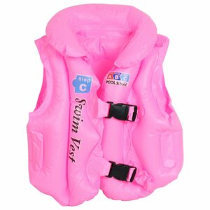  child Kids for children 3-4 -years old swim the best S size floating the best coming off wheel playing in water pool life jacket comming off pink 