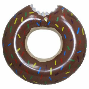  doughnuts swim ring diameter 70cm for children chocolate pretty coming off wheel jumbo float . sea water . sea pool Okinawa Hawaii traveling abroad Insta 