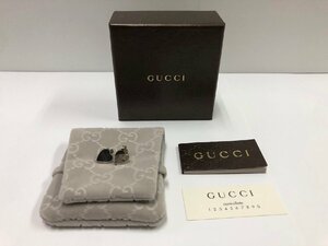 【中古】GUCCI　グッチ　ハート　ピアス　Ag925　SV925　ロゴ　箱　保存袋