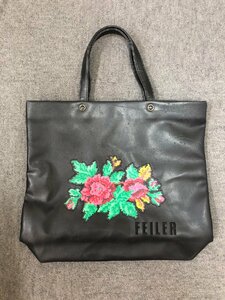 1円～【FEILERフェイラー】【レザー　トートバッグ】革　花柄　マグネット　婦人　レディース　ファッション　コレクション