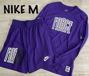 M 新品 ナイキ NIKE メンズ ロンＴ ショートパンツ セットアップ 上下 Tシャツ バスケットボール ハーフパンツ ショーツ フォース