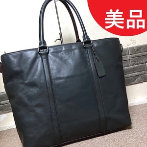 W240516G 美品 COACH コーチ メンズ トートバッグ 検 ビジネス ショルダー ボストン ブリーフケース リュック レザー 革