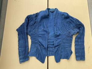 コムデギャルソン　麻　藍染め　伸縮性のであるジャケット　中古
