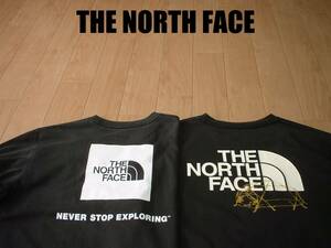 即戦力2着セットTHE NORTH FACEロングスリーブスクエアロゴTシャツ長袖レディースL正規NTW82131ノースフェイスNTW82137ロンT黒NEVER STOP