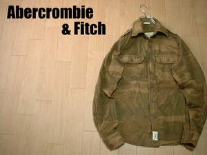 Abercrombie & Fitchカモフラ迷彩ミリタリーCPOキャンバスシャツMビンテージ加工フィールドジャケット正規アバクロンビー&フィッチM-65M-51