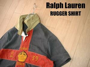 POLO by Ralph Lauren大人気マルチカラー切り替えラガーシャツM正規ポロバイラルフローレンRUGBYラグビージャージRUGGERポロBIG PONYビッグ