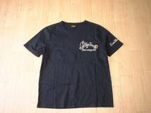 即戦力2着セットLOW BLOW KNUCKLE刺繍デコレーションTシャツ美品L-XL正規ローブローナックルバイカースカルSKULLロカビリースカジャン黒_画像4