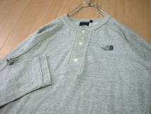 THE NORTH FACEヘンリーネックロングスリーブ長袖ロンTシャツ美品S杢ヘザーグレー正規AT35910ノースフェイスHENLEY NECK MEN'S_画像5