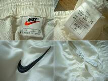 お宝90sビンテージNIKEスウッシュ刺繍ナイロントラックパンツ美品XL正規ナイキSWOOSHジャージジョガーイージースウェットVintage白ホワイト_画像3