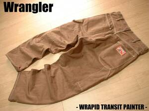 Wrangler WRAPID TRANSITブラウンキャンバスペインターパンツ美品L正規WM4989ラングラー帆布カーペンタージーンズ茶色BLUE BELL