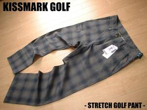  с биркой KISSMARK GOLF стрейч Golf брюки не использовался 88 стандартный kiss mark STRETCH брюки Brown тень проверка 